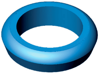 A 3D illustration of a blue cable gland