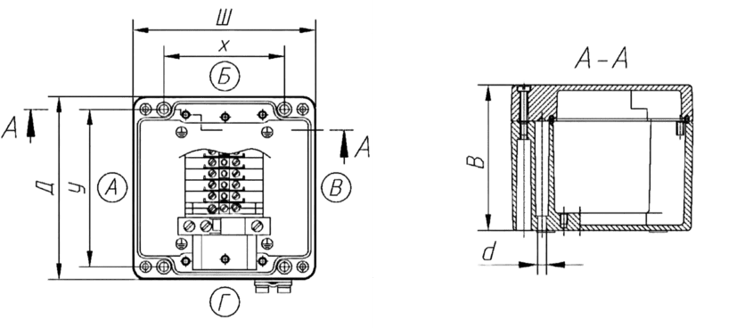 Drawing of the GERDA-KSA9 aluminum junction box