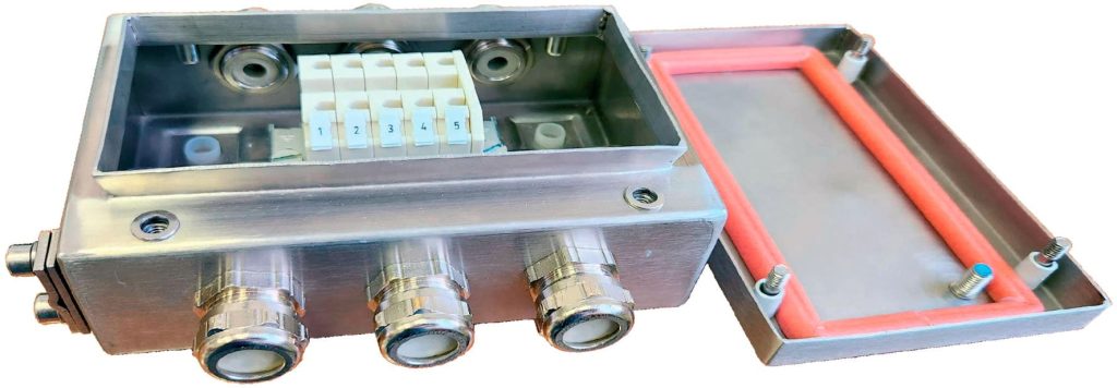 Stainless steel junction box GERDA with terminals