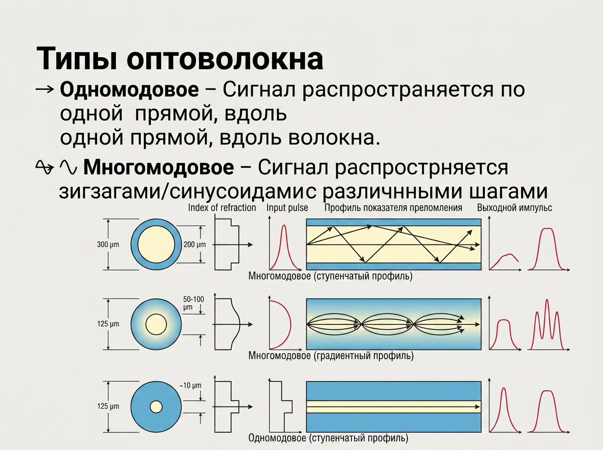 Типы оптоволокна