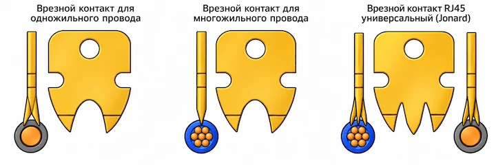 Коннекторы для многожильного кабеля